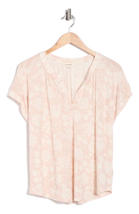 Sandwash Notch Neck Floral Top