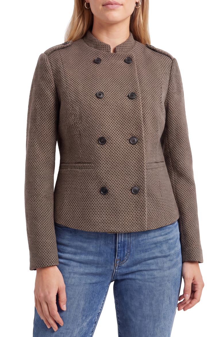 Military Jacket, Alternate, color, BLACK/ BROWN