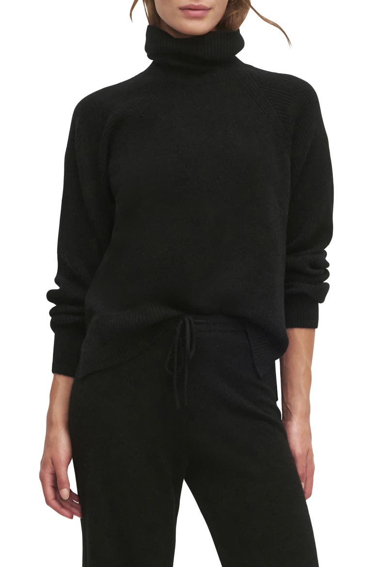 The Minimalist Cashmere Turtleneck Sweater, Main, color, BLACK