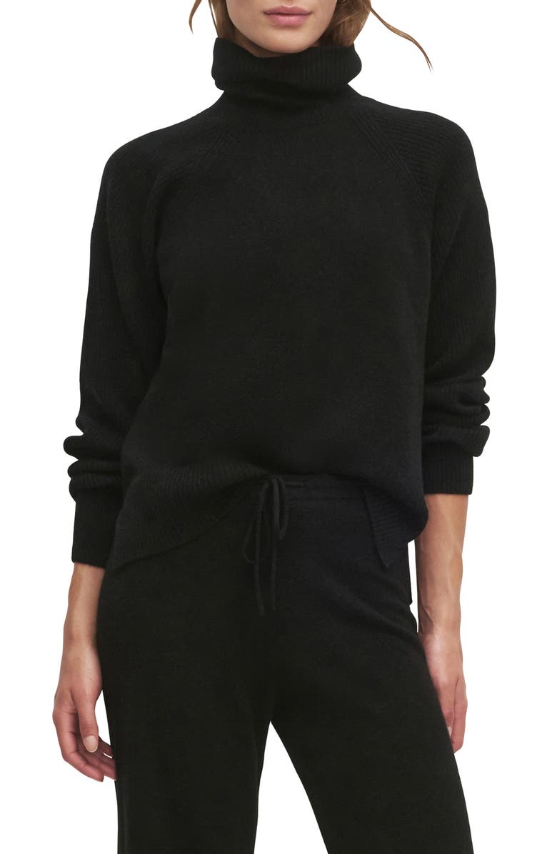 Favorite Daughter The Minimalist Cashmere Turtleneck Sweater, Main, color, Black