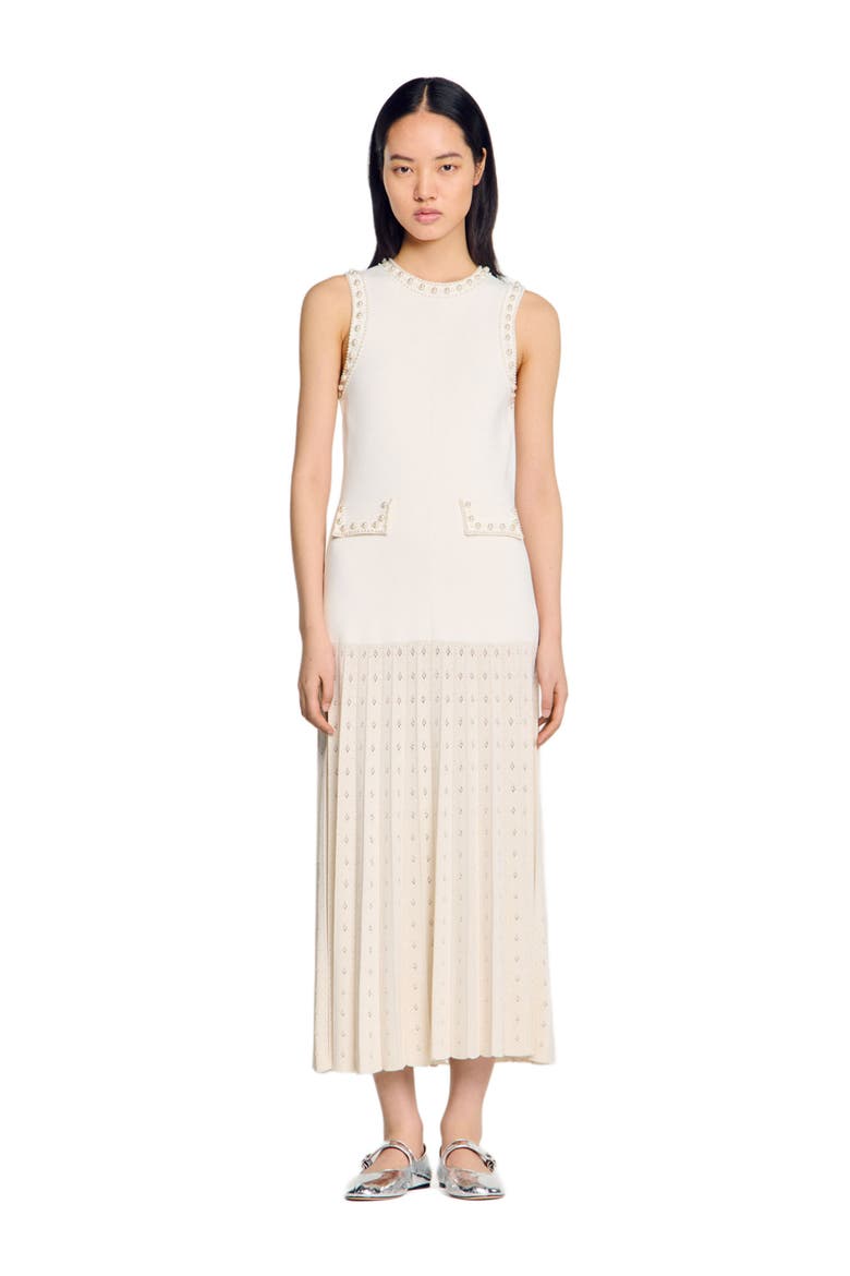 sandro asya studded knit dress Sandro Beaded knit Mini Dress
