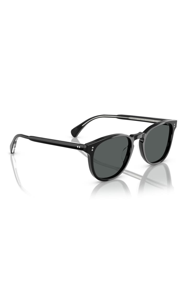51mm Polarized Round Sunglasses, Alternate, color, BLACK / MIDNIGHT EXPRESS POLAR