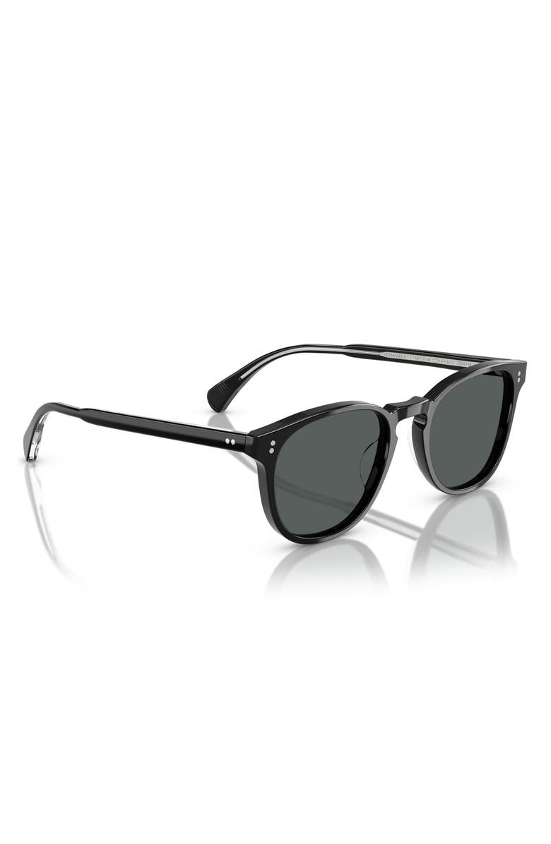 Oliver Peoples 51mm Polarized Round Sunglasses, Alternate, color, Black / Midnight Express Polar
