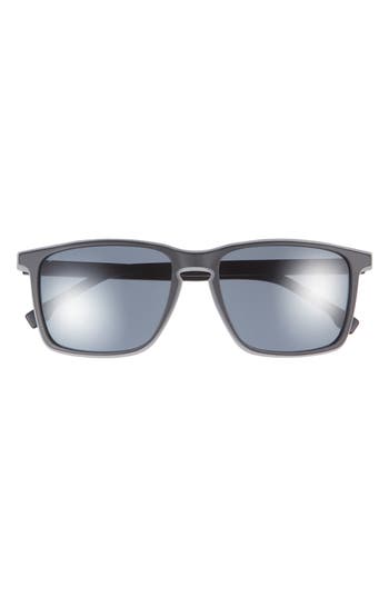 Hugo Boss Boss 57mm Rectangle Sunglasses In Matte Black Grey