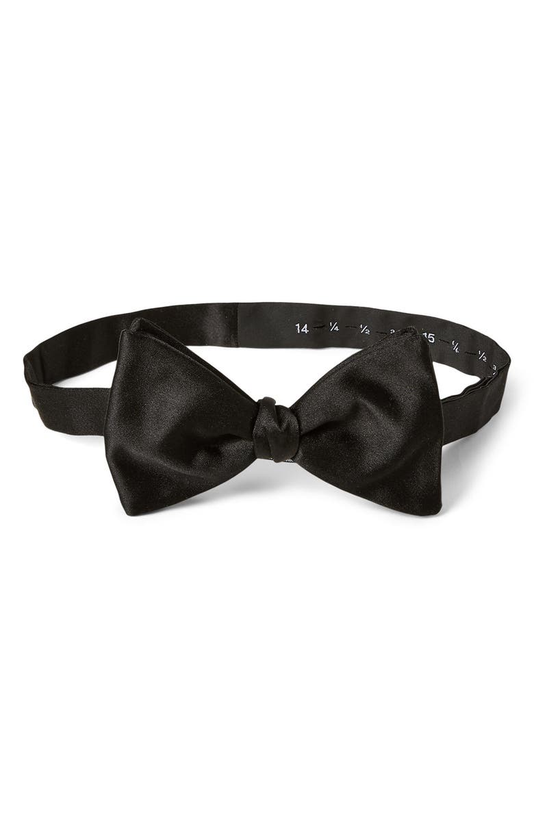 Ralph Lauren Purple Label Pre-Tied Silk Bow Tie, Main, color, Black