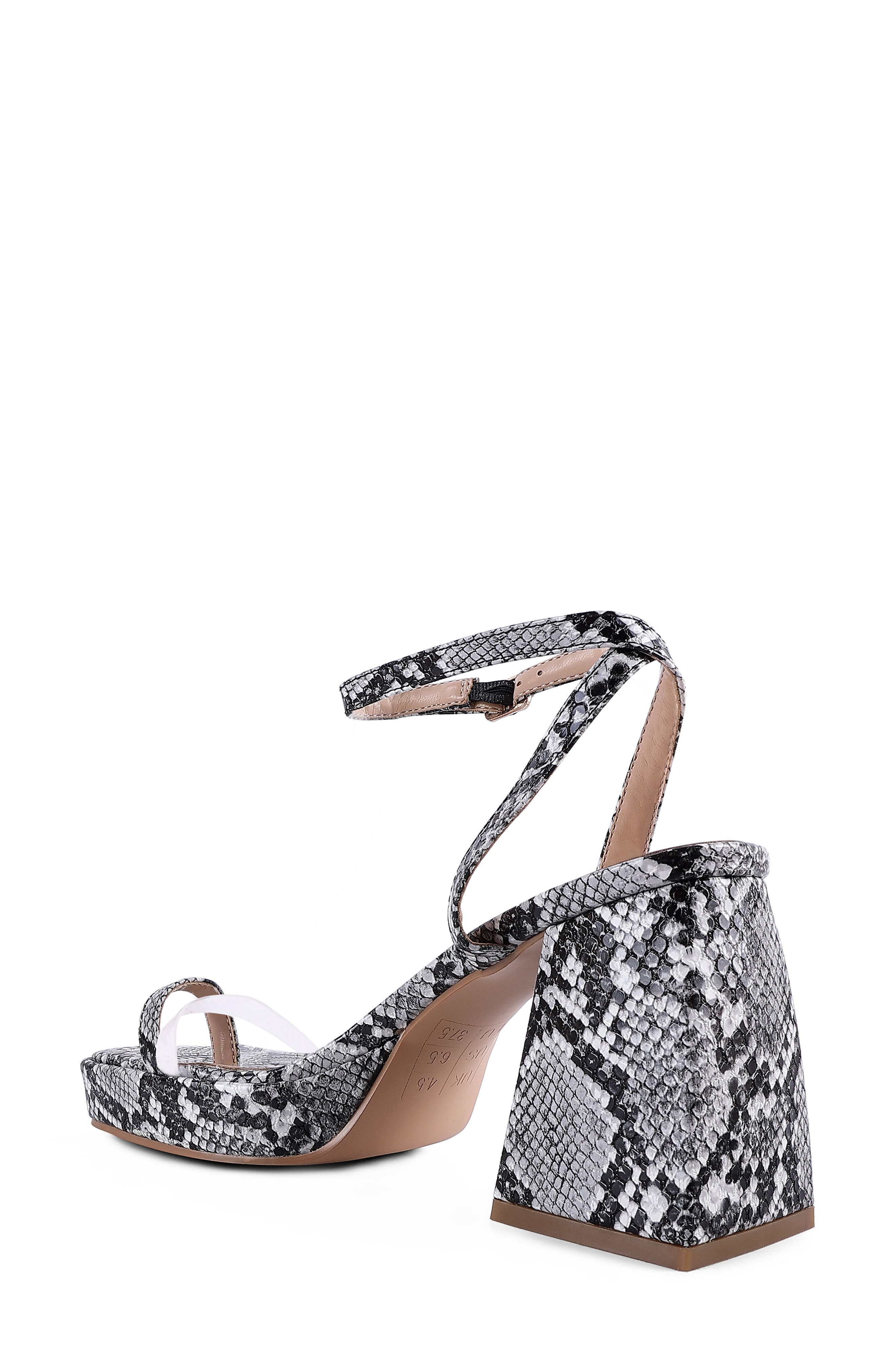LONDON RAG Such Flirt Snake Embossed Block Heel Sandal, Alternate, color, 