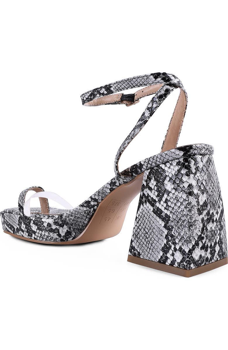 LONDON RAG Such Flirt Snake Embossed Block Heel Sandal, Alternate, color,