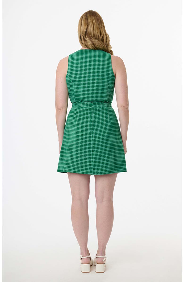 Smak Parlour A-Line Mini Skirt, Alternate, color, Green Houndstooth
