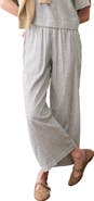 Marine Layer Allison Stripe Pull-On Crop Wide Leg Hemp Blend Pants
