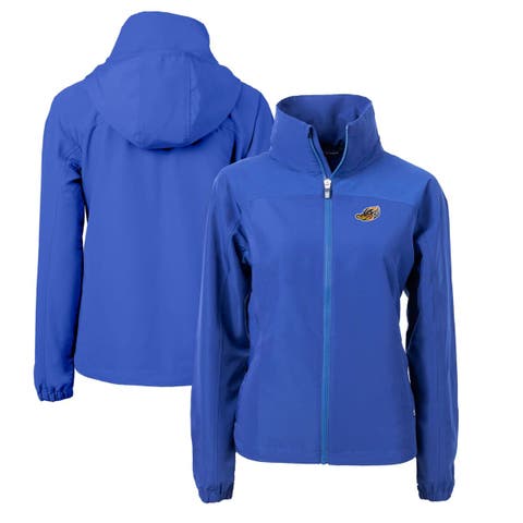 Women's Cutter & Buck  Blue Akron RubberDucks Charter Eco Recycled Full-Zip Jacket