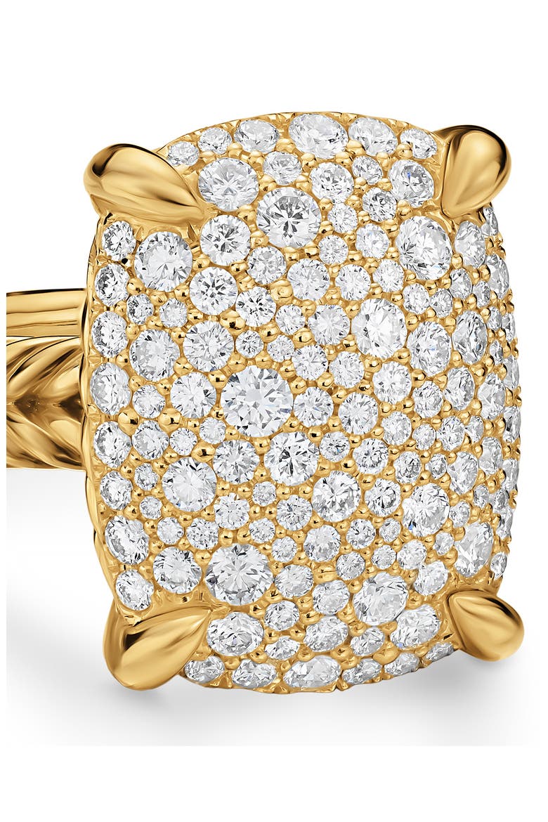 Chatelaine® Elongated Ring, 18K Yellow Gold with Diamonds, 19mm, Alternate, color, GOLD