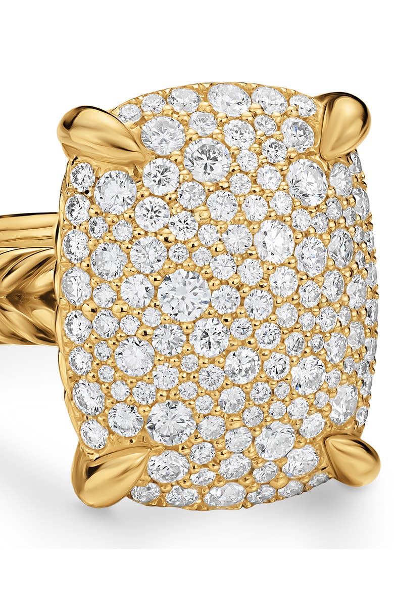 David Yurman Chatelaine<sup>®</sup> Elongated Ring, 18K Yellow Gold with Diamonds, 19mm, Alternate, color, Gold
