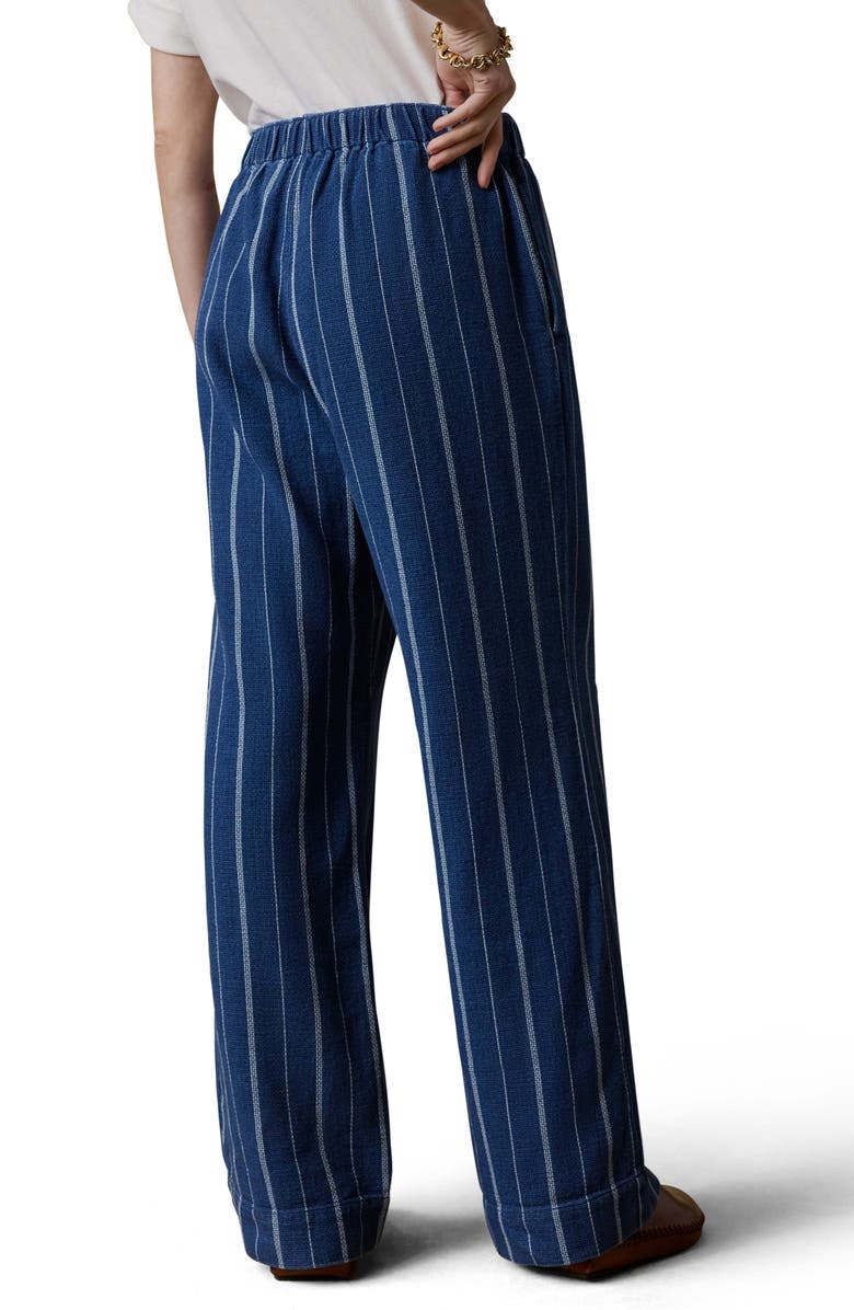 Faherty Laidback Organic Cotton Pull-On Pants, Alternate, color, Indigo Drift Stripe