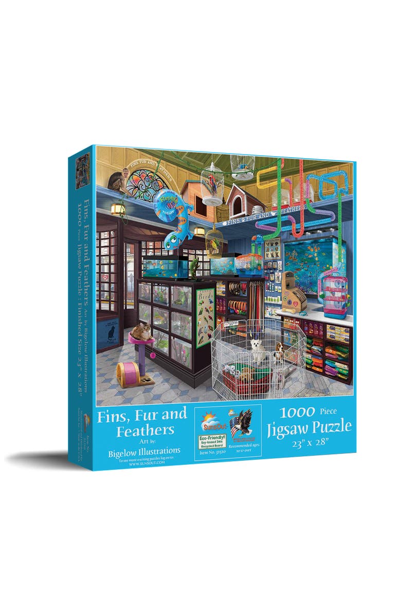 Fins, Fur and Feathers 1000 piece Jigsaw Puzzle for Adults, Main, color, Multicolor