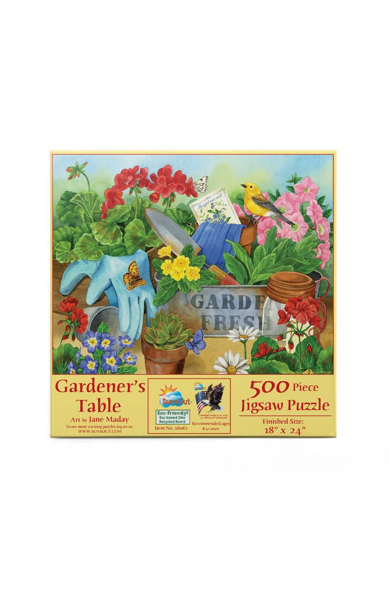 Sunsout Gardener's Table 500 piece Jigsaw Puzzle for Adults, Alternate, color, Multicolor