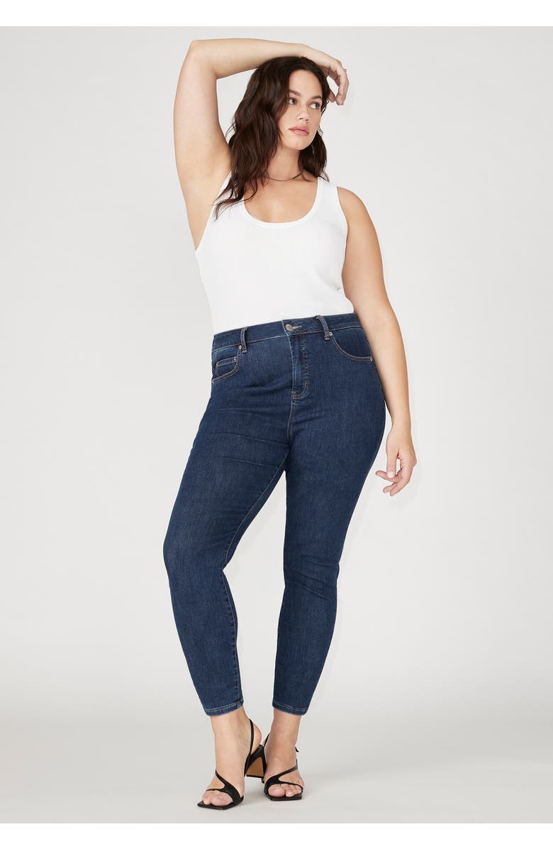 ELOQUII The Morgan Super Stretch Skinny Leg Jean, Alternate, color, Indigo Rinse