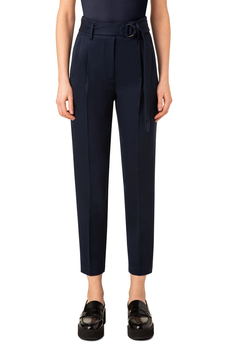 Akris punto Fred Wool Gabardine Tapered Ankle Pants, Main, color,