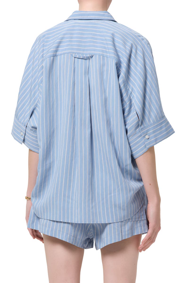 Citizens of Humanity Claire Stripe Origami Button-Up Shirt, Alternate, color, Capri Stripe