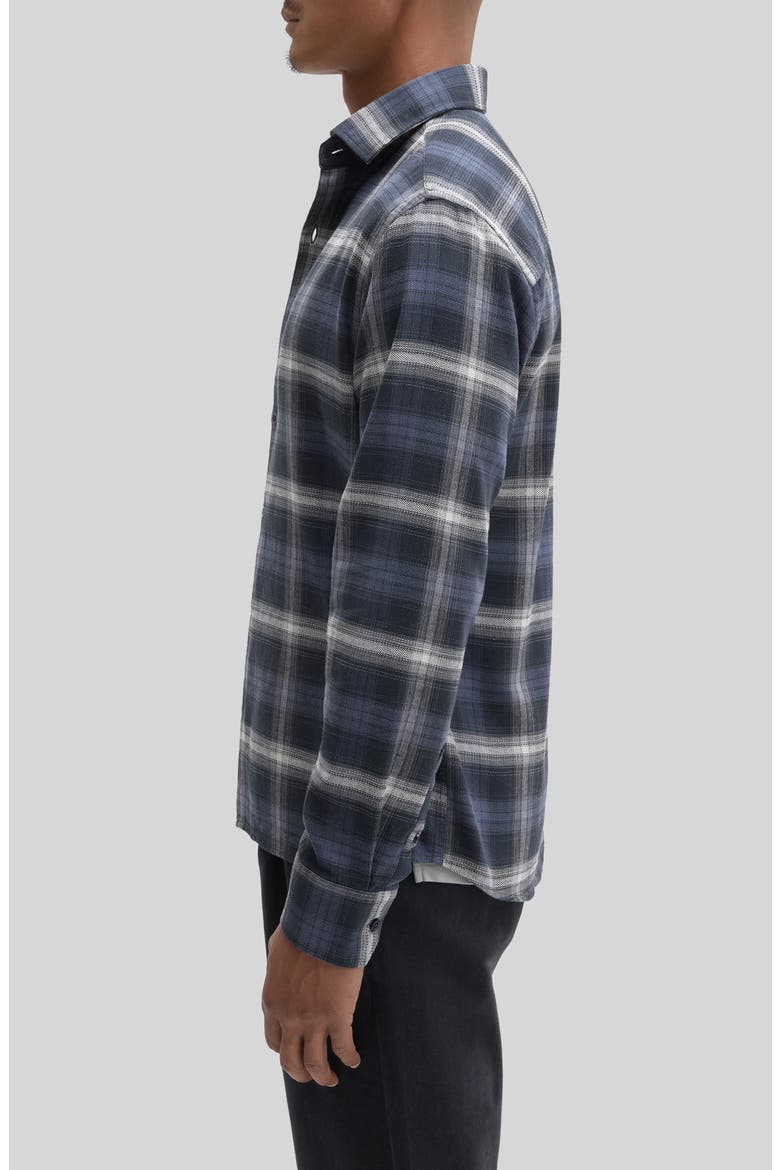 Bates Plaid Button Up Shirt, Alternate, color, DARK INDIGO