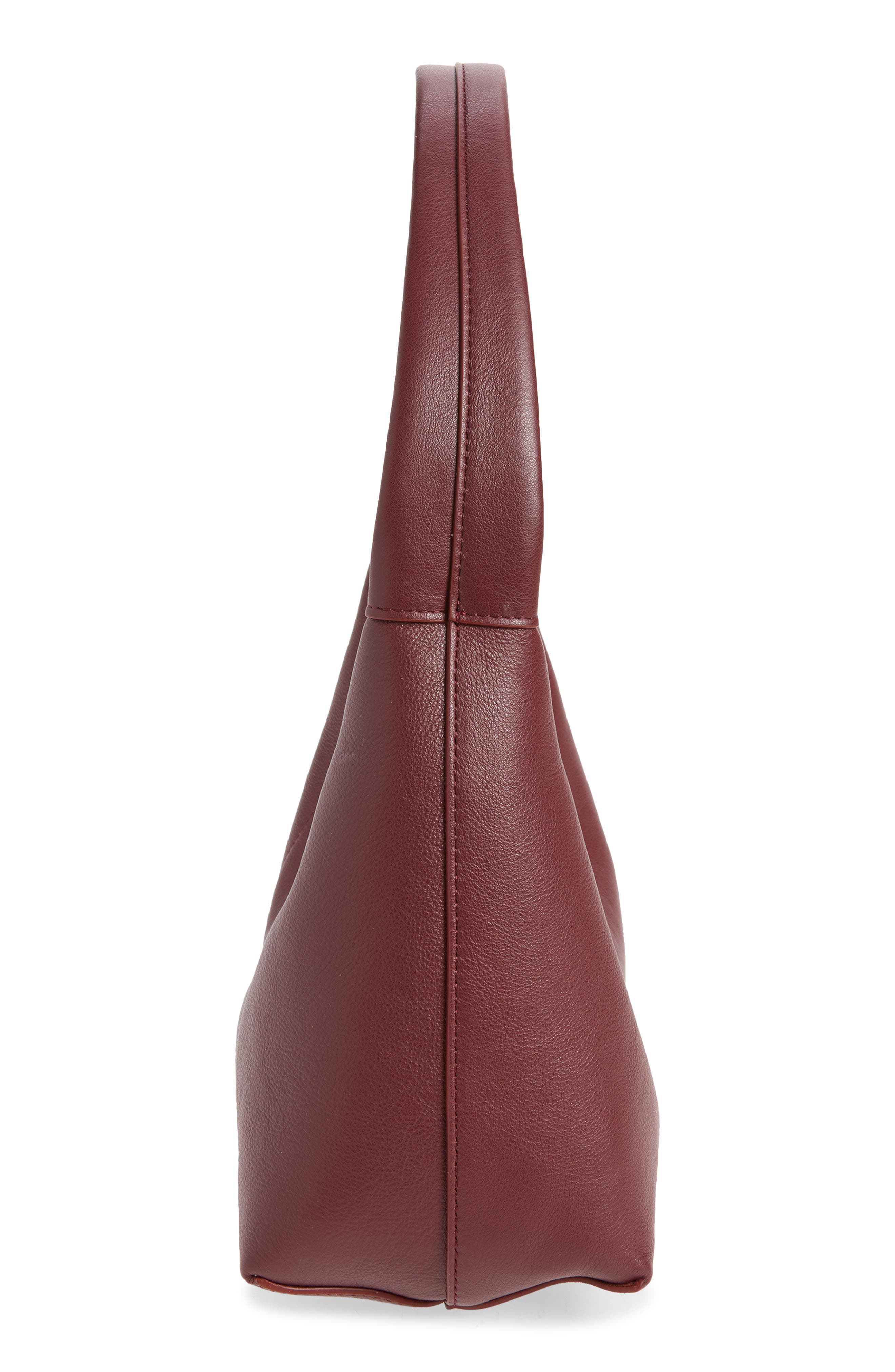 Candy Baguette Leather Shoulder Bag, Alternate, color, CLARET