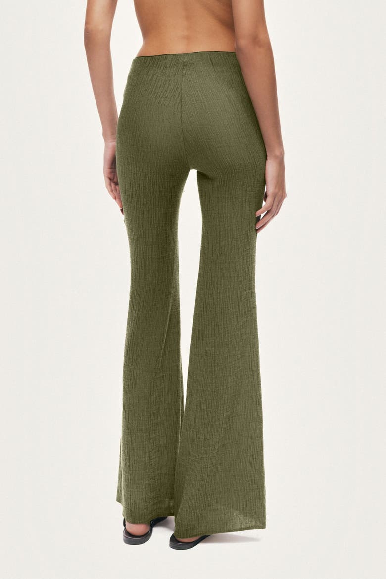 Flared High-Waist Pants, Alternate, color, Khaki
