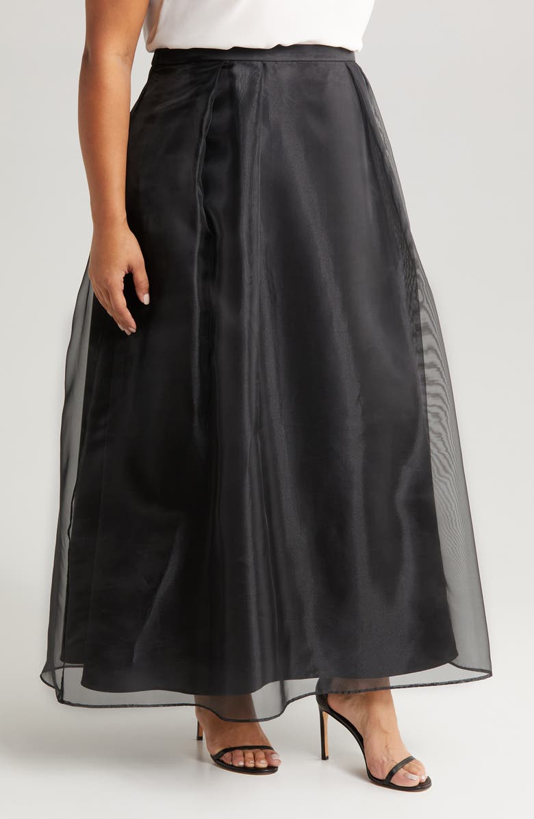 Alex Evenings Pleated Organza Overlay Skirt, Alternate, color, 