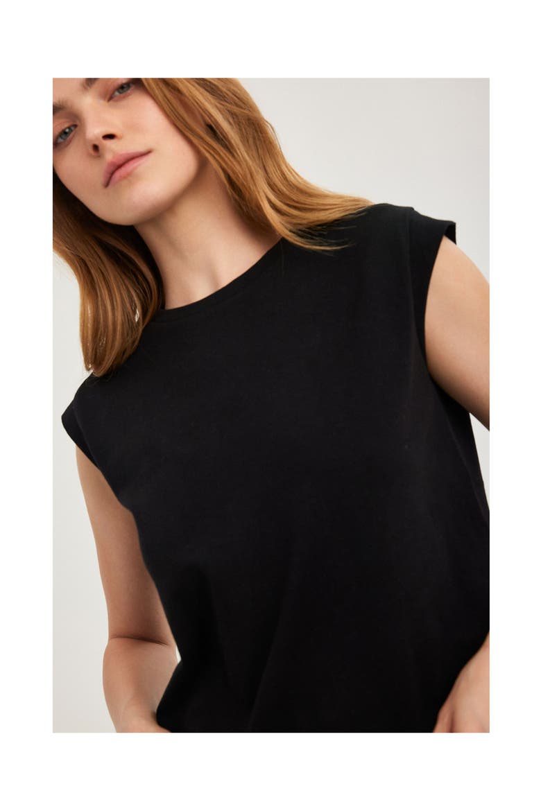 Summer Lounge Cotton Sleeveless Top, Alternate, color, Black