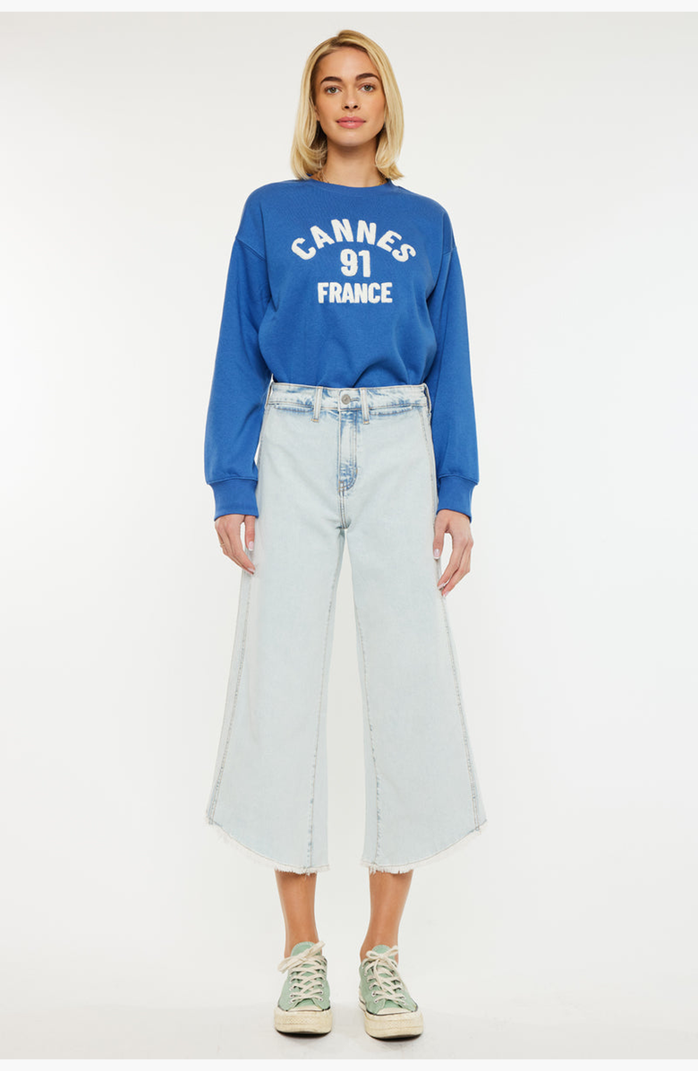 KanCan Arnie High Rise Crop Gaucho Pants, Main, color, Light Wash