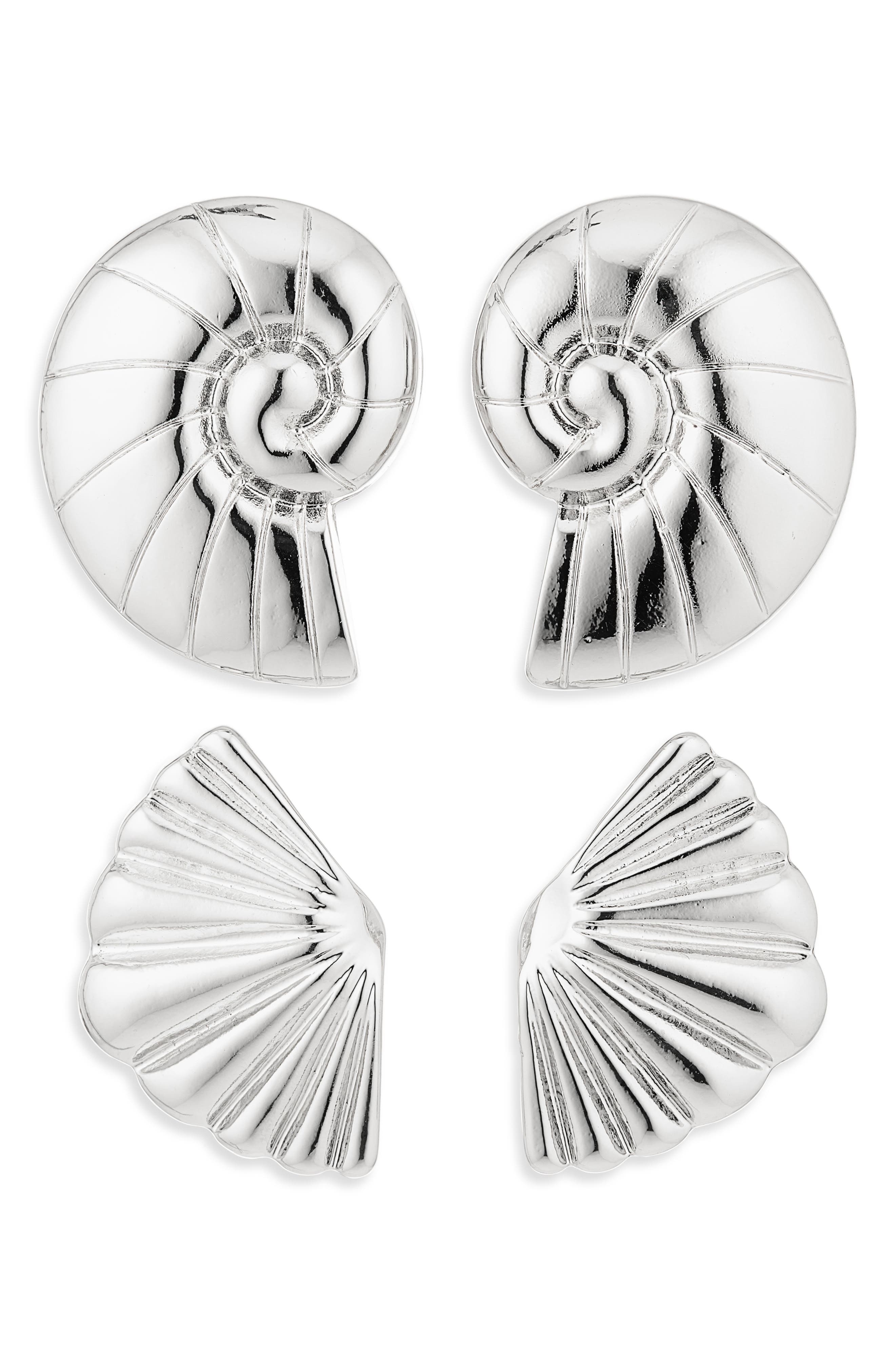 NATASHA Set of 2 Shell Stud Earrings