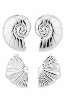 NATASHA Set of 2 Shell Stud Earrings