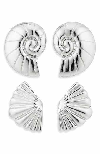 NATASHA Set of 2 Shell Stud Earrings