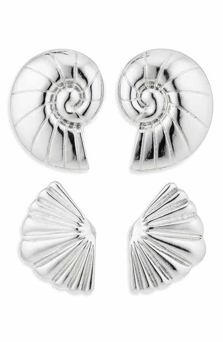 NATASHA Set of 2 Shell Stud Earrings