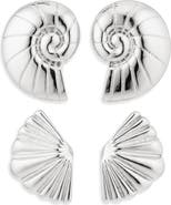 NATASHA Set of 2 Shell Stud Earrings