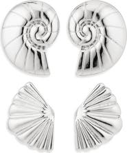 NATASHA Set of 2 Shell Stud Earrings
