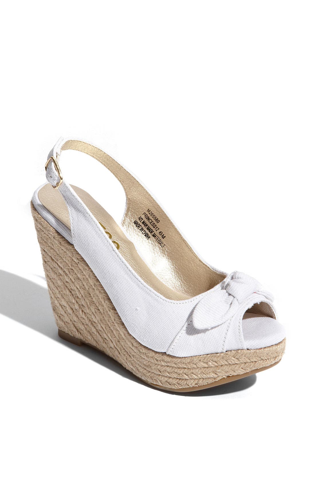 'Princess' Espadrille Slingback, Main, color, WHITE CANVAS