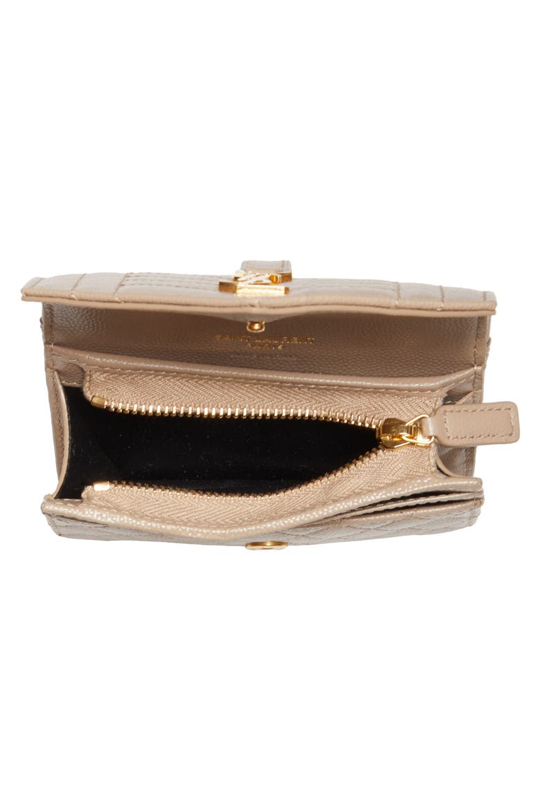Monogram Pebbled Leather Envelope Card Case, Alternate, color, DARK B