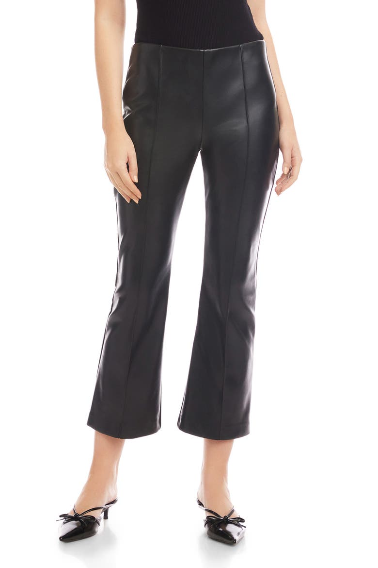 Sigourney Faux Leather Ankle Pants, Main, color, BLACK