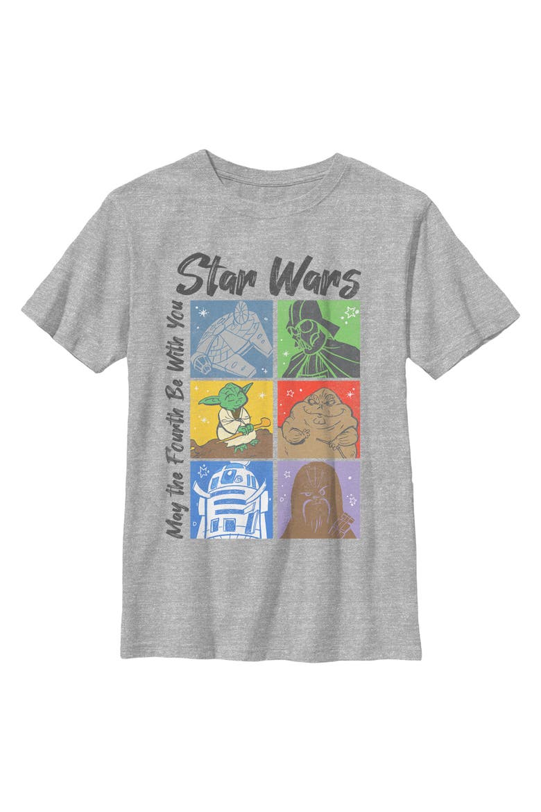Boy's Star Wars Pastel Colors Collage May The Fourth  Graphic T-Shirt, Main, color, Sport Grey