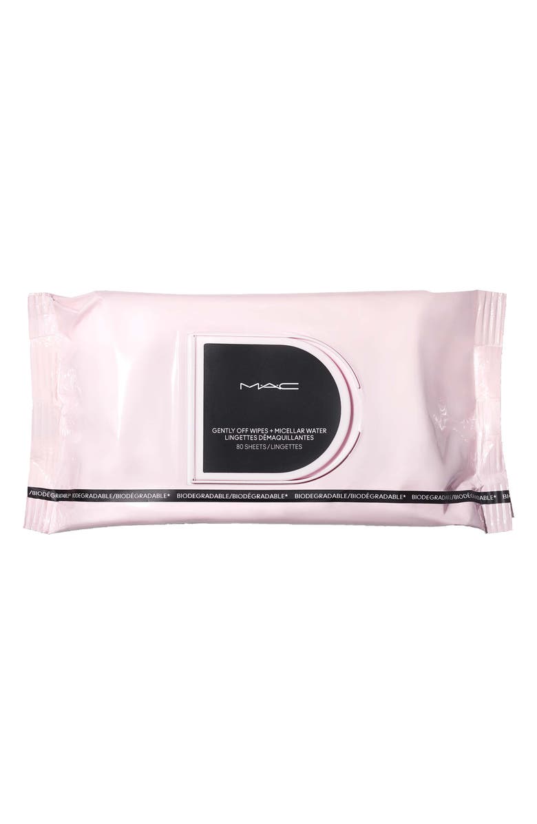 MAC Cosmetics Gently Off Wipes + Micellar Water Makeup Remover Wipes, Main, color,