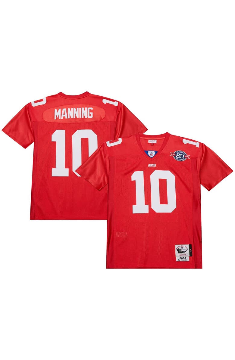 Mitchell & Ness Men's Mitchell & Ness Eli Manning Red New York Giants 2004 Authentic Throwback Retired Player Jersey, Main, color, Red