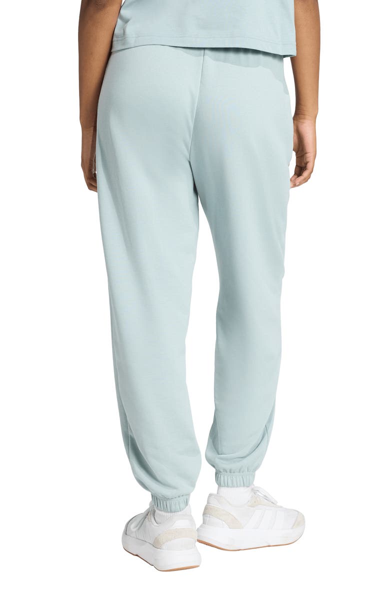 adidas Loose Fit French Terry Joggers, Alternate, color, Wonder Sage/ White