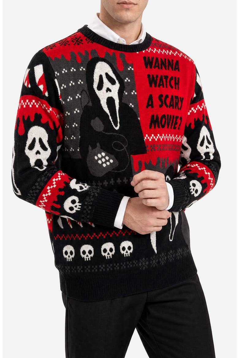 Ghostface Sweater, Main, color, BLACK