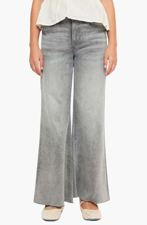 Kancan Kaitlyn High Rise Cropped Palazzo Jeans In Gray