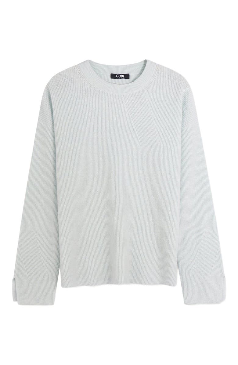 GOBI Mongolian Cashmere Split-Sleeve Cashmere Sweater, Main, color, Milky Green