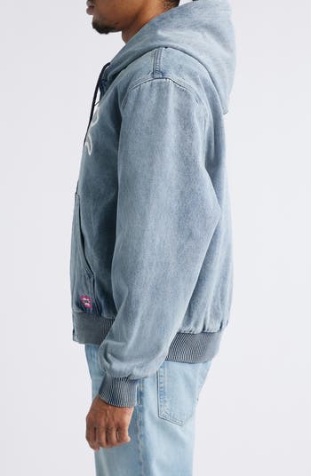 Blueberry Insulated Hooded Denim Jacket
