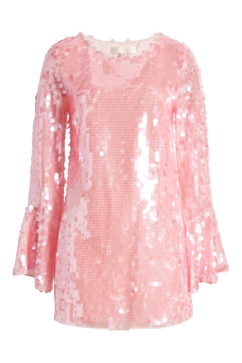 Annabella Sequin Long Sleeve Minidress, Alternate, color, SHEER PINK