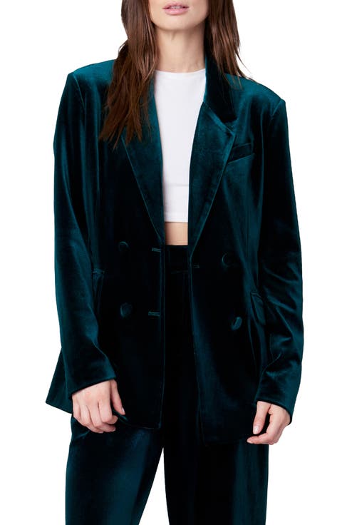 Double Breasted Velvet Blazer