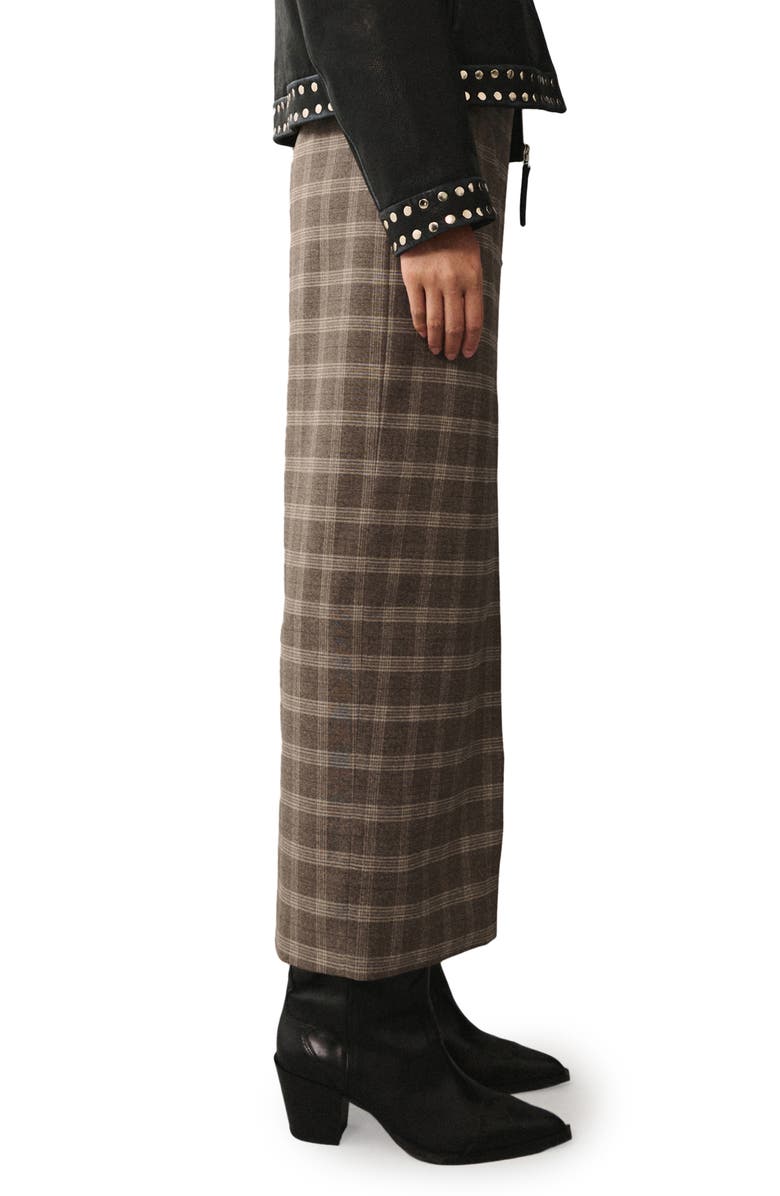 MANGO Check Split Front Maxi Skirt, Alternate, color, 