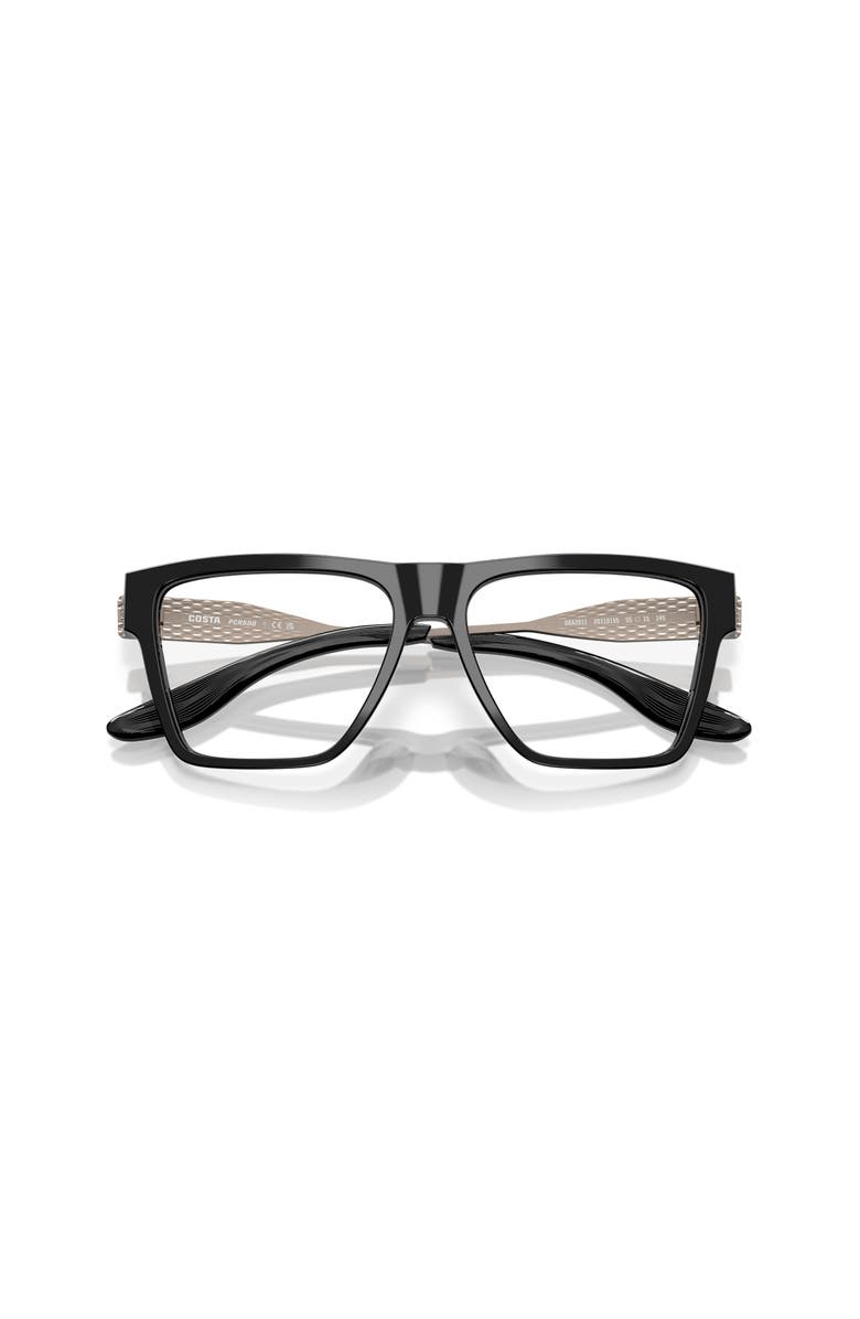 Costa 55mm Square optical glasses, Alternate, color, Black