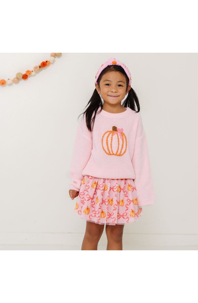 Sweet Wink Pumpkin Knit Sweater, Alternate, color, Pink